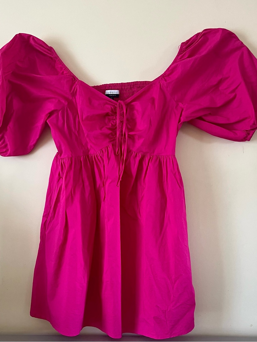 Eloquii Hot Pink Puff Sleeve Dress